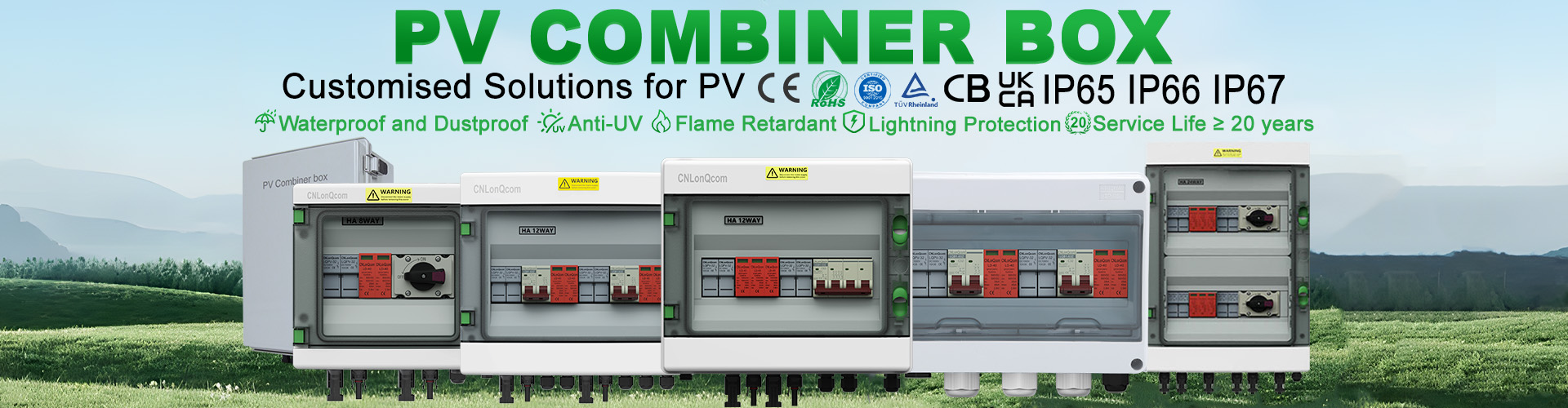 PV कम्बाइनर बक्स 1 मा 1 DC500V बाहिर